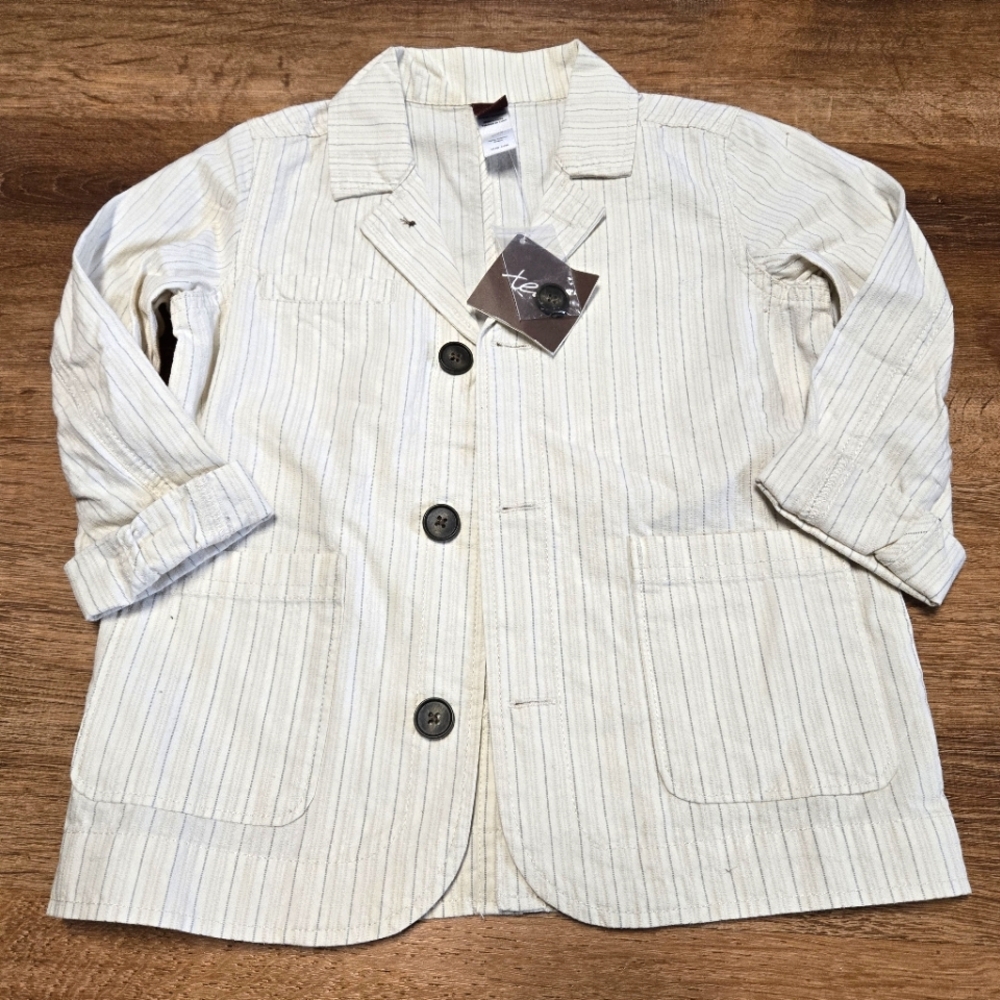 NWT Tea Stylish Cream Kids Jacket Size Small